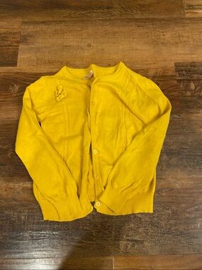 Girls' Yellow Knit Cardigan Sweater